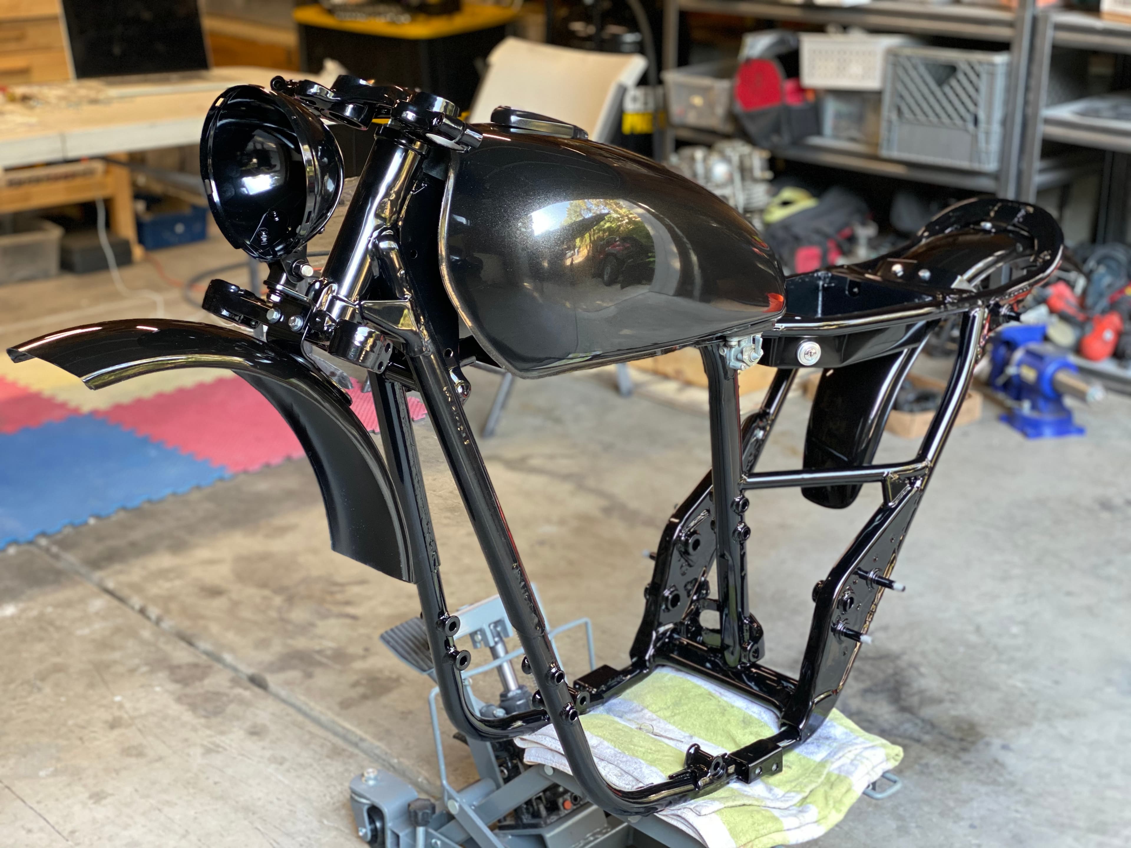 XS650 Frame painted and powder coated