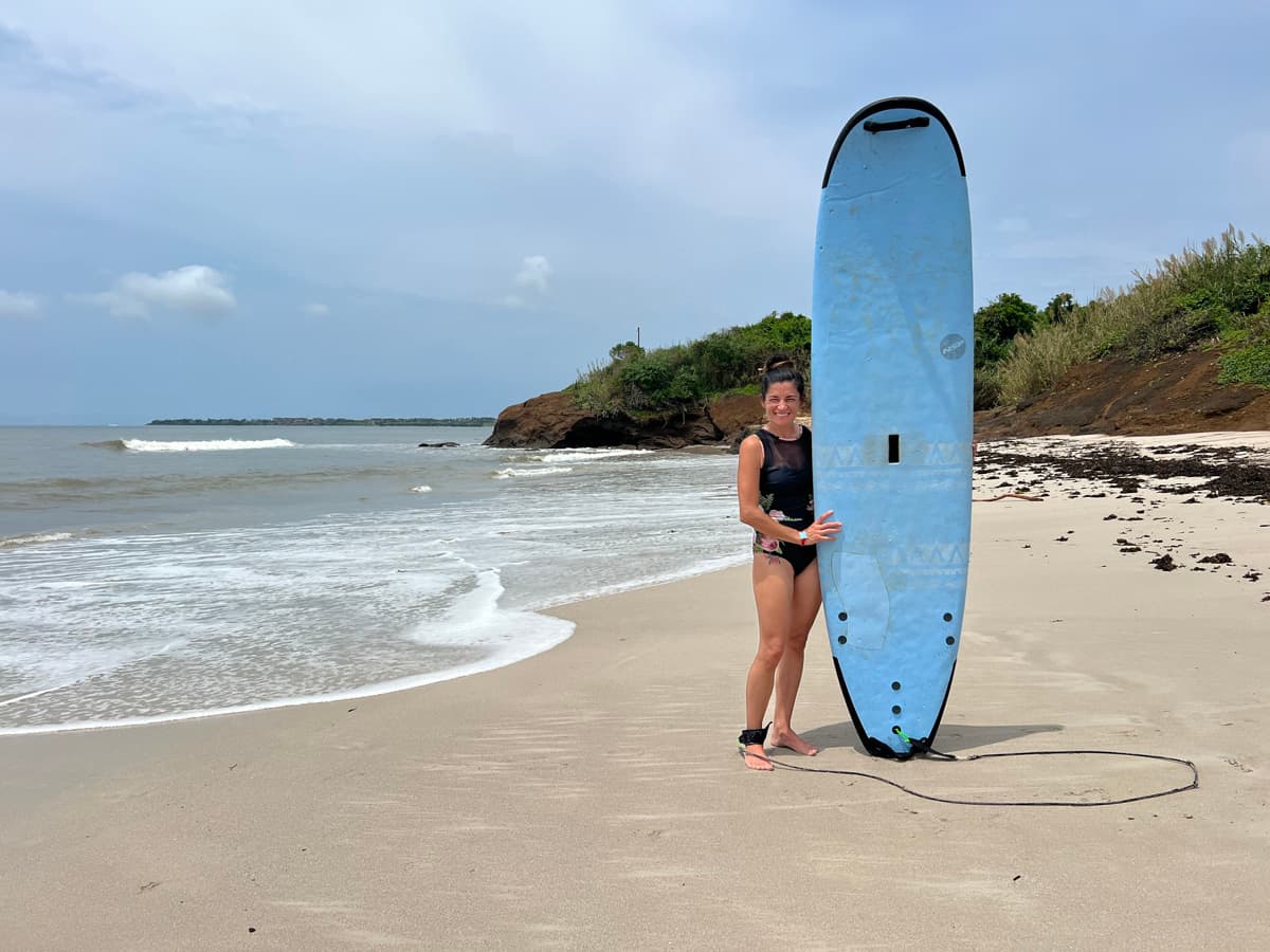 My brave wife surfin!